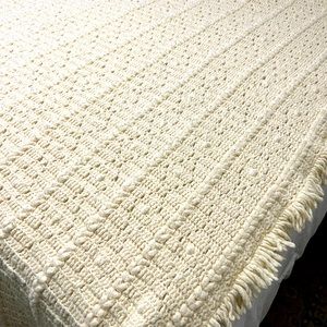 Hand knitted throw & one matching pillow sham